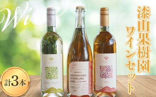 果樹園生まれの 漆山果樹園ワイン 「漆山ワイン (デラウェア) + 漆山ワイン (シャイン＆ロザリオ) + 漆山スパークリングワイン (デラウェア)」 3種 各750ml 計3本セット 『漆山果樹園』 山形県 南陽市 [2079]