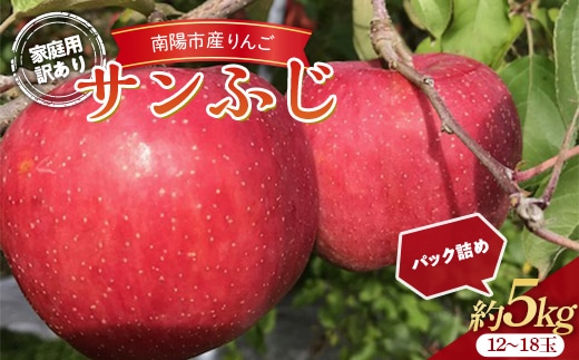 【令和8年産先行予約】 〈訳あり品 家庭用〉 りんご 「サンふじ」 約5kg (12～18玉) パック詰め 《令和8年11月中旬～発送》 『マルタニ農園』 リンゴ 山形県 南陽市 [2159]