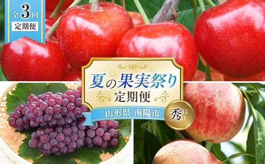 【令和8年産先行予約】 《定期便3回》 夏の果実祭り 『フードシステムズ』 さくらんぼ デラウェア 桃 果物 フルーツ 山形県 南陽市 [2260-R8]
