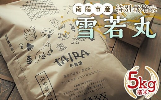 令和7年産 特別栽培米 雪若丸 5kg 『平農園』 山形南陽産 米 白米 精米 ご飯 農家直送 山形県 南陽市 [1949]