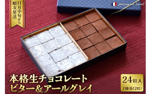 本格生チョコレート ビター&アールグレイ 24粒入り 生チョコ カカオ ビター アールグレイ 2種 ka074-042i