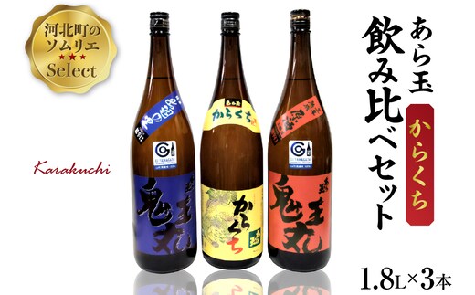 ソムリエ淳一セレクト あら玉 からくち一升瓶飲み比べ 3本セット（1800ml×3本） ka049-024j001