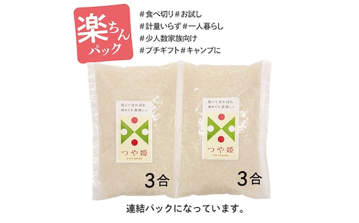 令和7年産 山形県産 つや姫 楽ちんパック 3合×20袋 計9kg