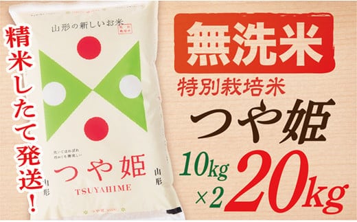 【令和7年産】【無洗米】山形県産つや姫20kg(10kg×2袋)