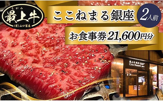 「焼肉ここねまる銀座」ペアお食事券 within2025