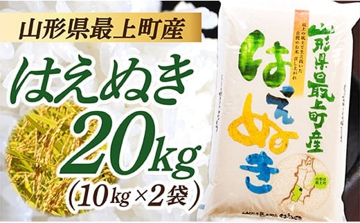 令和7年産 山形県産 はえぬき 20㎏ (10㎏×2袋) within2025