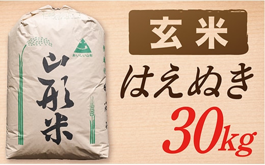 【令和7年産】【玄米】山形県産 はえぬき 30kg