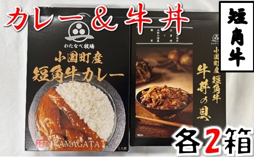 短角牛カレー・短角牛牛丼の具 各2箱 計4箱