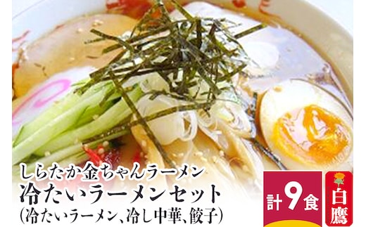しらたか金ちゃんラーメン 冷たいラーメンセット (冷ラーメン、冷し中華、餃子) 計9食