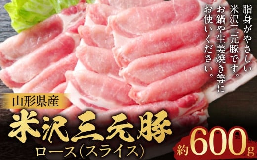 【指定日必須】 米沢三元豚 ロース (スライス) 約600g 豚肉 ブランド肉 肩ロース