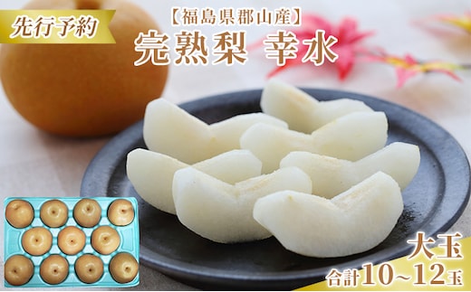 【先行予約】【福島県郡山産】完熟梨 幸水 大玉（10～12玉） 果物 フルーツ 食後 デザート おやつ 程よい酸味 強い甘み 朝摘み 