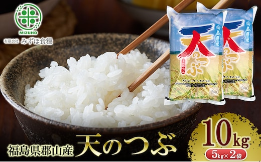 令和7年産 福島県郡山産 天のつぶ 10kg 精米 米 お米 白米 単一原料米 10キロ こめ コメ おこめ ご飯 ライス 福島県 郡山市産