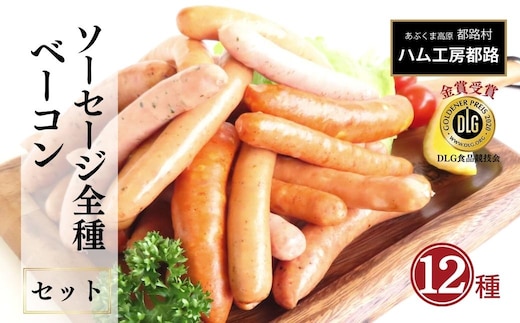 「 ソーセージ 全種 ＆ ベーコン セット 計12種 」詰め合わせ やまと豚 DLG 金賞 おかず 焼くだけ のし 熨斗 ギフト お中元 お歳暮 プレゼント 福島県 福島 田村市 ハム工房都路 within2024