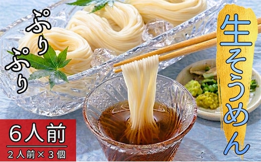 稀少 生そうめん 2人前×3個 乾燥していない「生」のそうめん 本格生麺 そうめん 素麺 つるつる ぷりぷり 新食感