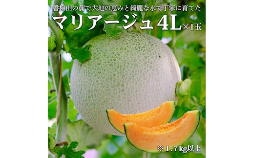 【期間限定】【数量限定】磐梯町産 赤肉メロン 『マリアージュ』 1 玉 4L サイズ ※8月10日以降順次発送