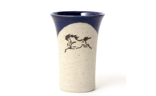 大堀相馬焼松永窯中タンブラー(コバルトブルー)【07461-0104-5】