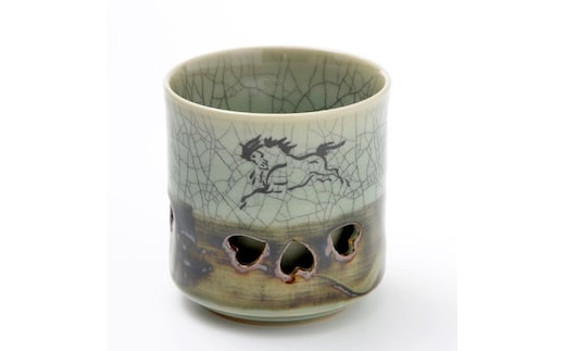 大堀相馬焼 松永窯 二重湯呑み(3.0寸)【07461-0110】