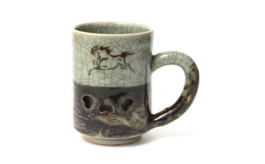 大堀相馬焼 松永窯 二重マグ【07461-0117】