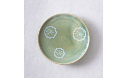 大堀相馬焼 ふくしま焼き物旅マップ 豆皿＜シルク 川俣町＞【07461-0153】