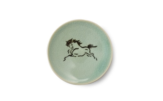 大堀相馬焼 豆皿セレクション 福のまめ皿＜左馬＞【07461-0172】