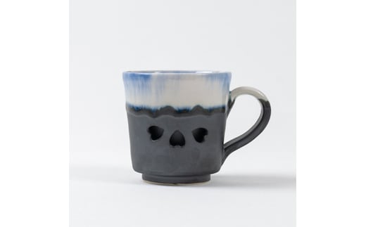 大堀相馬焼 松永窯 二重コーヒーマグ(コバルトブルー)【07461-0178】