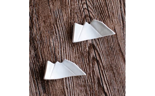 大堀相馬焼 松永窯 山の箸置き2個セット (磐梯山)【07461-0187】