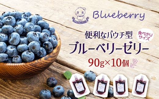 ブルーベリーゼリー90g×10個 【福島県三春町 かおるブルーベリー園産使用】 【07521-0148】