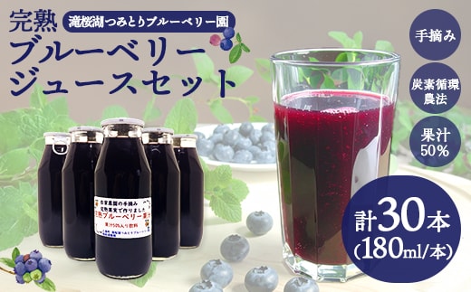 完熟ブルーベリージュース180ml×30本（福島県三春町産） 【07521-0170】