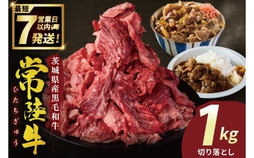 常陸牛切り落とし 1kg【常陸牛 国産牛 和牛 牛肉 切り落とし ジューシー 茨城県 水戸市】（NW-6）
