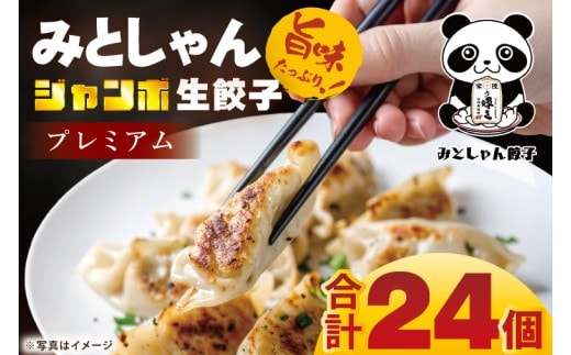 旨味たっぷり！本場プロの中華料理人が作る みとしゃんジャンボ餃子プレミアム 24個【香香 シャンシャン 中華 人気 老舗 焼き餃子 冷凍 ぎょうざ ギョーザ シューマイ簡単調理 惣菜 おかず 水戸市 茨城県】（CS-9）