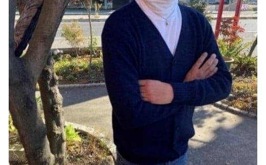 【アルパカ専門店 T'IKA】メンズカーディガンVネック 黒・紺混色糸 (アルパカ100％) 【アパレル 洋服 おしゃれ 羽織 プレゼント 毛糸 大きめ サイズ 水戸市 ブラック ネイビー】(AL-4)