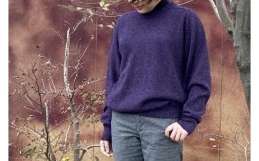 【アルパカ専門店 T'IKA】ラグランセーター（アルパカ100％） パープルMIX（混色糸）【アパレル 紫 ウィメンズ 毛糸 大きめサイズ 茨城県 水戸市 ギフト プレゼント】 (AL-10)