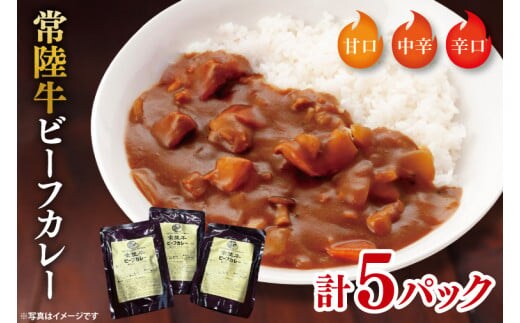 常陸牛ビーフカレー５パックセット【常陸牛 黒毛和牛 カレー レトルトカレー レトルト レトルト食品 熟成 セット 保存食 非常食】（BA-13）