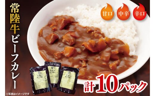 常陸牛ビーフカレー10パックセット【常陸牛 黒毛和牛 カレー レトルトカレー レトルト レトルト食品 熟成 セット 保存食 非常食】（BA-14）
