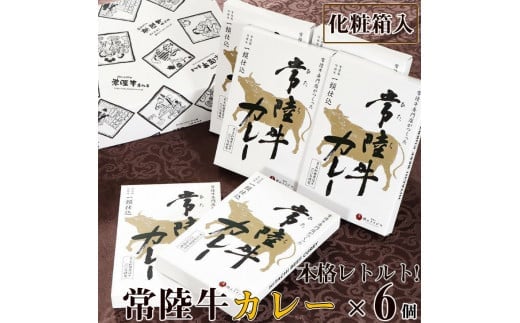 カレー レトルト 常陸牛カレー 6個入り 食べ物 化粧箱入り レトルト 2万円 ご当地カレー ビーフ お歳暮 食品 高級 中辛 ギフト対応【肉のイイジマ】茨城県 水戸市（DU-14）