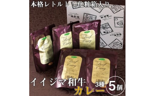 レトルト カレー イイジマ和牛カレー 3種 5個入り 11000円 化粧箱 ギフト ビーフ 食べ物 ご当地カレー 甘口 中辛 辛口 高級 お歳暮 プレゼント 誕生日 食品 茨城県 水戸市（DU-16）