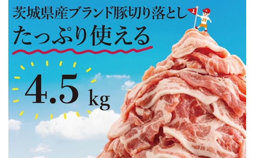 【数量限定】リピーター続出！茨城県ブランド豚切り落とし4.5kg (300g×15p)【肉 豚肉 切り落とし 小分け 真空 真空パック 茨城県産 肉料理 肩ロース ウデ モモ バラ 水戸市 水戸】（EC-104）