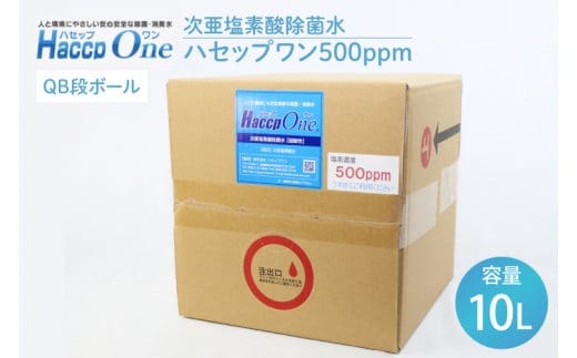 次亜塩素酸除菌水 ハセップワン500ppm 10L【除菌 次亜塩素酸 安心 安全 ペット ウイルス除去 消臭 水戸市 茨城県】（JD-1）