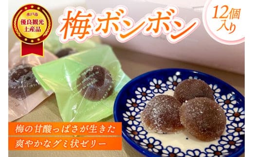 梅の甘酸っぱさが生きた爽やかなグミ状ゼリーの健康菓子「梅ボンボン」★水戸市優良観光土産品認定商品★【グミ ぐみ ゼリー ハードゼリー 梅 うめ ウメ お菓子 健康 お土産 観光 水戸市 茨城県】（JL-2）