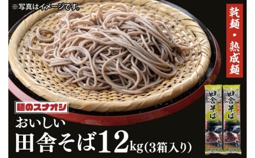 【麺のスナオシ】リピーター続出！おいしい田舎そば3 箱 計12kg（200ｇ×60袋）（乾麺）【蕎麦 麺 長期保存 保存食 防災 人気 大容量 水戸市 茨城県】（BY-6）