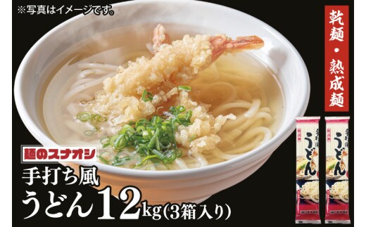 【麺のスナオシ】リピーター続出！手打風うどん３箱 計12kg（200ｇ×60袋）（乾麺）【饂飩 麺 長期保存 保存食 防災 人気 大容量 水戸市 茨城県】（BY-8）