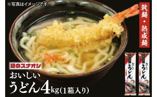 【麺のスナオシ】水戸発 おいしいうどん１箱 4kg（200ｇ×20袋）（乾麺）【饂飩 麺 長期保存 保存食 防災 人気 大容量 水戸市 茨城県】（BY-15）