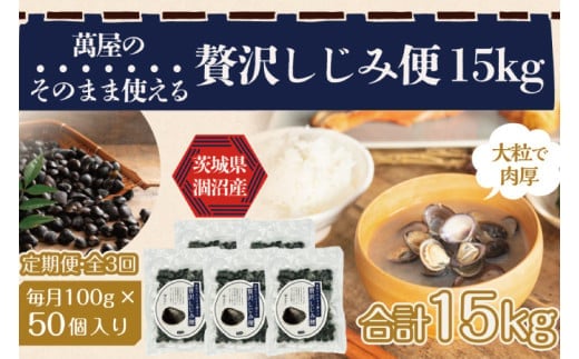 【3ヶ月定期便】涸沼産冷凍しじみ中粒５kg（100g×50p）【シジミ 中粒しじみ 産地直送 砂抜き済み 砂抜き 小分け包装 味噌汁 みそ汁 茨城県】（CA-28）