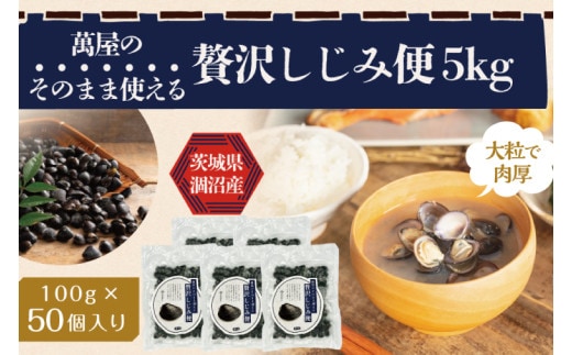 涸沼産冷凍しじみ中粒５kg（100g×50p）【シジミ 中粒しじみ 産地直送 砂抜き済み 砂抜き 小分け包装 味噌汁 みそ汁 茨城県】（CA-26）