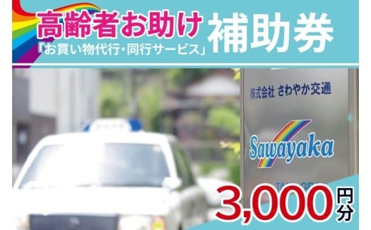 ふるさとのお父様お母様へ 高齢者お助け「お買物代行・同行サービス」補助券3,000円分（500円×6枚）【配達 代行 買い物代行 買い物同行 茨城県 水戸市】（CE-4）