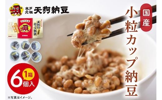 【天狗納豆】国産小粒カップ納豆（50ｇ×6個）×1箱【納豆 なっとう 小粒 老舗 朝食 ご飯 ご家庭用 おためしサイズ ソウルフード 水戸市 水戸 茨城県】（DQ-15）