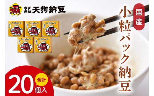 【天狗納豆】国産小粒パック納豆（50ｇ×5個）×4袋【納豆 なっとう 小粒 老舗 朝食 ご飯 ご家庭用 ギフト 贈答用 ソウルフード 水戸市 水戸 茨城県】（DQ-21）
