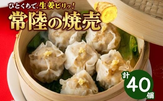 【 金満福 推奨 】 常陸の焼売 計40個 10個×4パック 焼売 シュウマイ しゅうまい 生姜 国産 手づくり 本格 中華 おかず アンテナショップ 地産地消 茨城食材 レンジ調理 時短 お弁当 餃子の常陸 冷凍 茨城県 水戸市（OG-10)