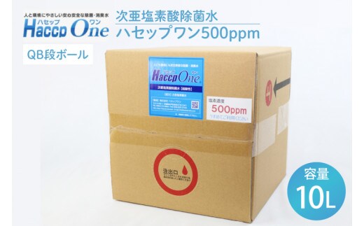 次亜塩素酸除菌水 ハセップワン500ppm 10L【除菌 次亜塩素酸 安心 安全 ペット ウイルス除去 消臭 水戸市 茨城県】（JD-1）