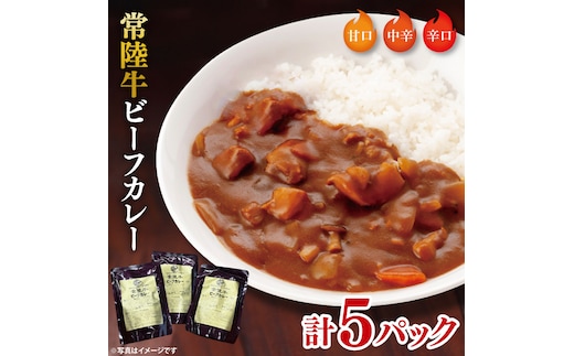 常陸牛ビーフカレー５パックセット【常陸牛 黒毛和牛 カレー レトルトカレー レトルト レトルト食品 熟成 セット 保存食 非常食】（BA-13）